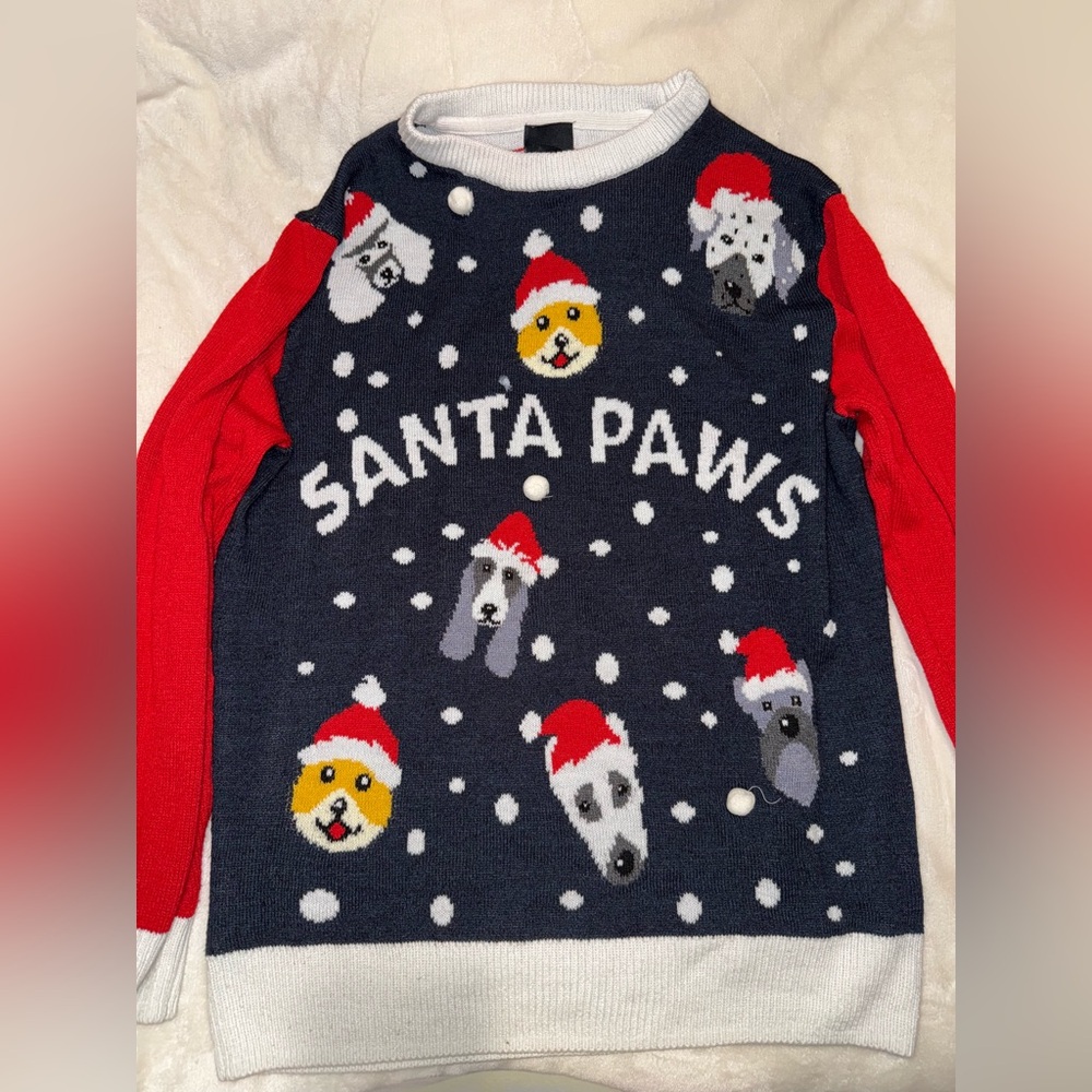 H&M Santa Paws Sweater - Red, White, and Blue
